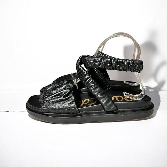 🌻NEW NWOT Sam Edelman Black Leather Velma Sandals | Size 6 - Picture 4 of 9